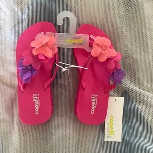 Capelli New York Girls Pink Flip Flops Size 10/11